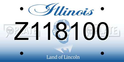 Z118100 Illinois License Plate