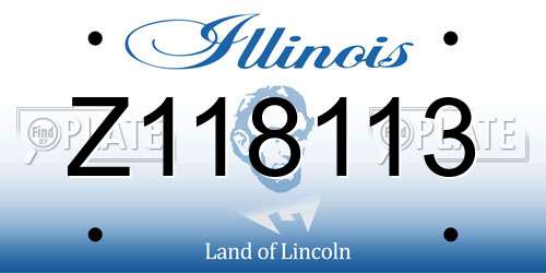 Z118113 Illinois License Plate