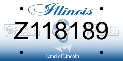Z118189 Illinois License Plate