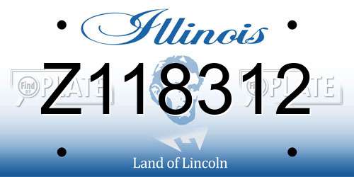 Z118312 Illinois License Plate