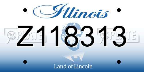 Z118313 Illinois License Plate