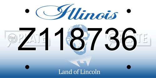 Z118736 Illinois License Plate