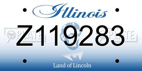 Z119283 Illinois License Plate
