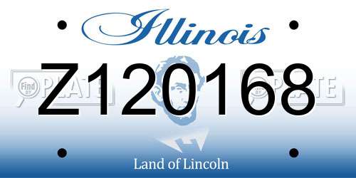 Z120168 Illinois License Plate