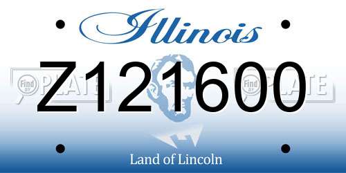 Z121600 Illinois License Plate