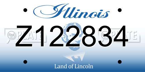 Z122834 Illinois License Plate