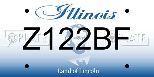 Z122BF Illinois License Plate