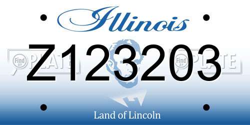 Z123203 Illinois License Plate