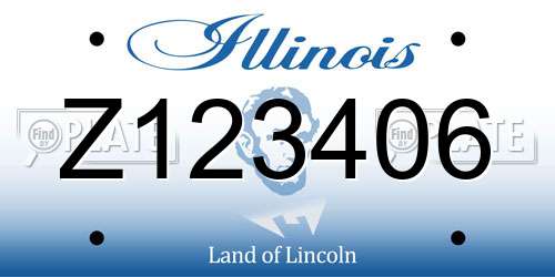 Z123406 Illinois License Plate