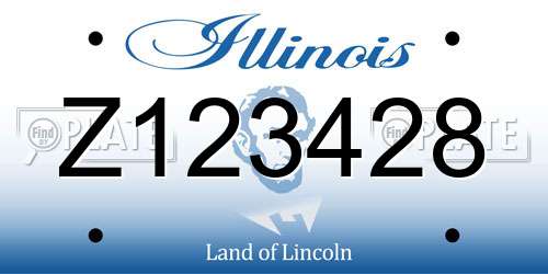 Z123428 Illinois License Plate