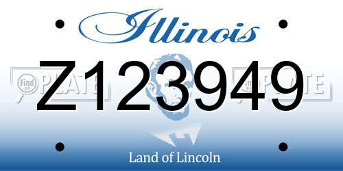 Z123949 Illinois License Plate