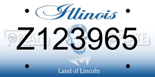 Z123965 Illinois License Plate