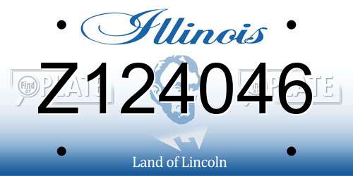 Z124046 Illinois License Plate