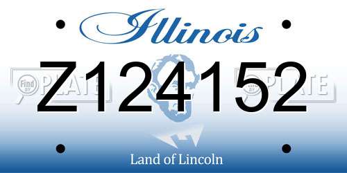 Z124152 Illinois License Plate