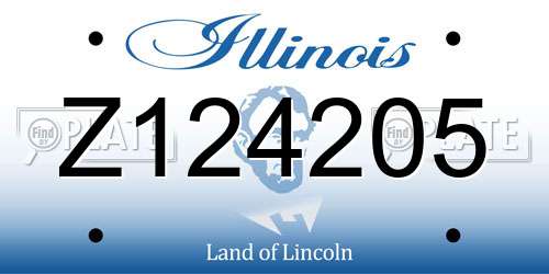 Z124205 Illinois License Plate