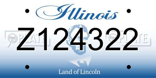Z124322 Illinois License Plate