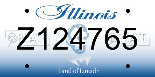 Z124765 Illinois License Plate