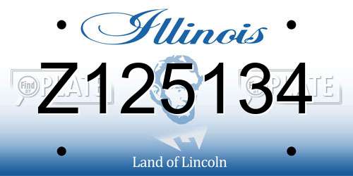 Z125134 Illinois License Plate