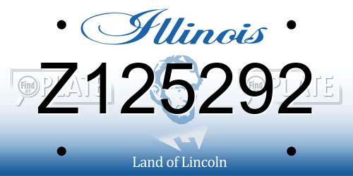 Z125292 Illinois License Plate