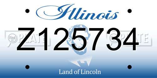 Z125734 Illinois License Plate