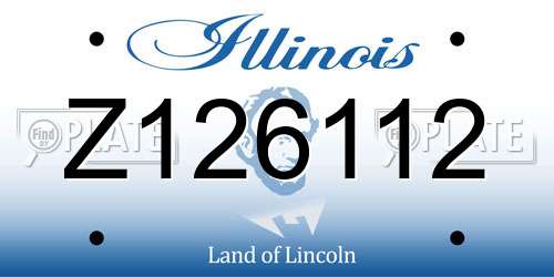 Z126112 Illinois License Plate