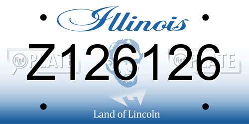 Z126126 Illinois License Plate