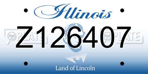 Z126407 Illinois License Plate