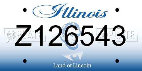 Z126543 Illinois License Plate