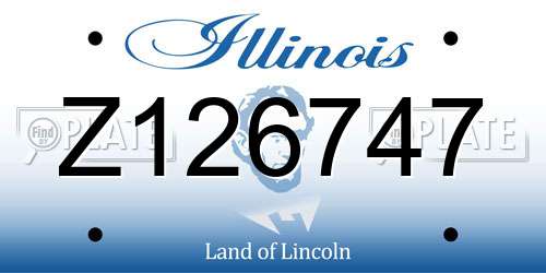 Z126747 Illinois License Plate