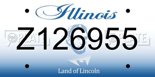 Z126955 Illinois License Plate