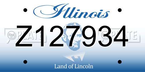 Z127934 Illinois License Plate