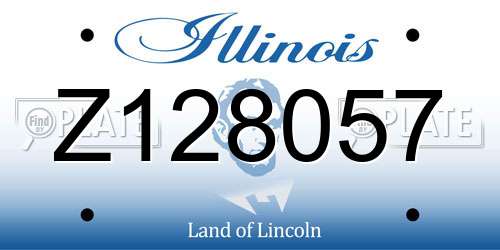 Z128057 Illinois License Plate