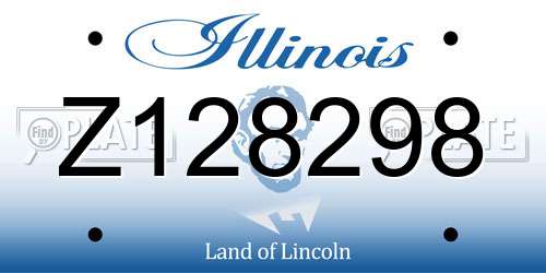 Z128298 Illinois License Plate