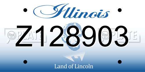 Z128903 Illinois License Plate