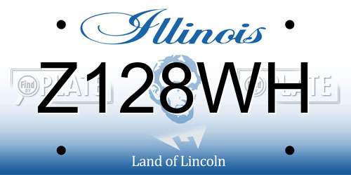Z128WH Illinois License Plate