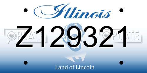 Z129321 Illinois License Plate