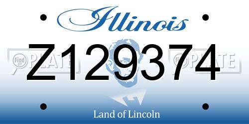 Z129374 Illinois License Plate