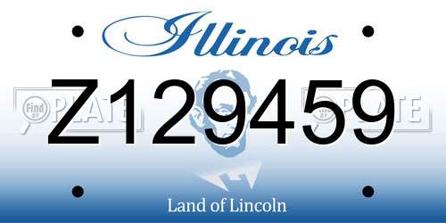 Z129459 Illinois License Plate