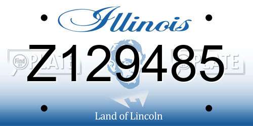 Z129485 Illinois License Plate