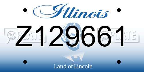 Z129661 Illinois License Plate