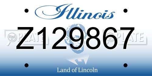Z129867 Illinois License Plate