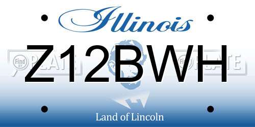 Z12BWH Illinois License Plate