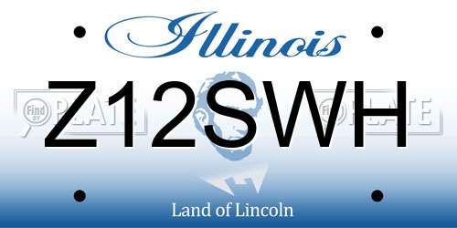 Z12SWH Illinois License Plate