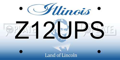 Z12UPS Illinois License Plate