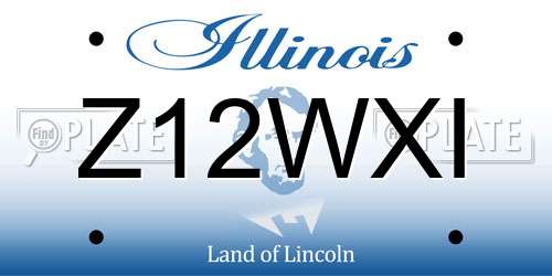 Z12WXI Illinois License Plate
