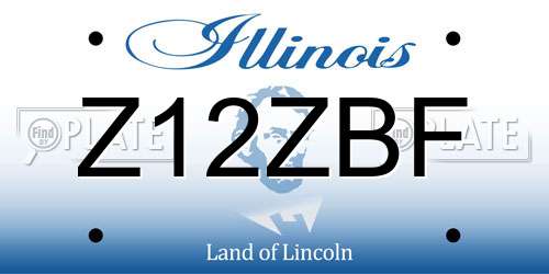 Z12ZBF Illinois License Plate