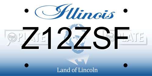 Z12ZSF Illinois License Plate
