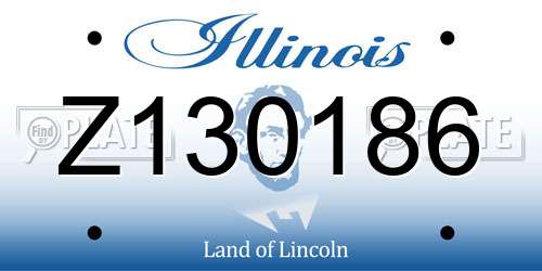 Z130186 Illinois License Plate
