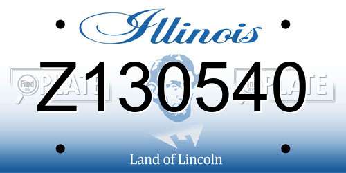 Z130540 Illinois License Plate