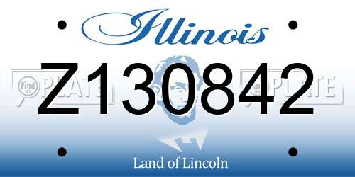 Z130842 Illinois License Plate